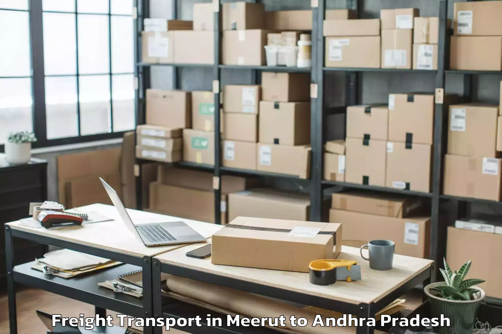 Professional Meerut to Nidamanur Freight Transport